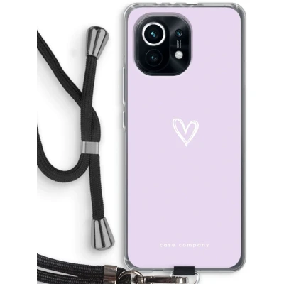 Afbeelding van Case Company® hoesje met Koord geschikt voor Xiaomi Mi 11 Klein hartje paars Telefoonhoesje Zwart Bescherming aan alle Kanten en Over de Schermrand