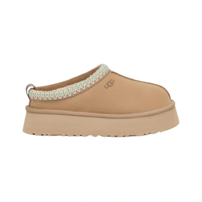 Afbeelding van UGG dames Tazz instapper van suède met schapenvacht in de kleur Beige, maat: 38
