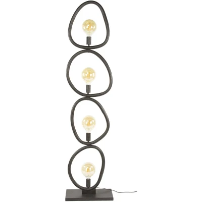 Afbeelding van Giga Meubel Vloerlamp Pebble Zwart Metaal 40x20x165cm