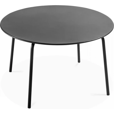 Afbeelding van Oviala Ronde tuin tafel van antracietkleurig staal, 120 x 72 cm Palavas