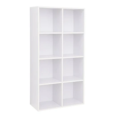 Afbeelding van Nancy&#039;s Boekenkast Met 8 vakken Planken Van Hout Vrijstaande Kast Opberger Voor Kantoor Of Thuis Wit