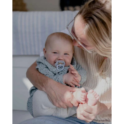 Afbeelding van Bibs Fopspeen natuurrubber baby blue maat 6 18 mnd