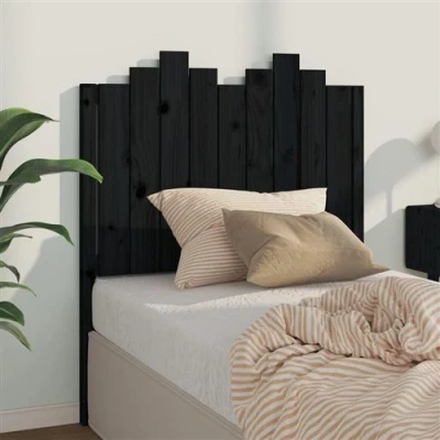 Afbeelding van vidaXL Hoofdbord 96x4x110 cm massief grenenhout zwart
