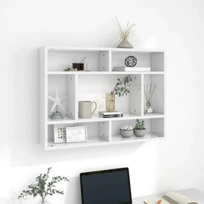 Afbeelding van Wandschap 75x16x55 cm spaanplaat hoogglans wit