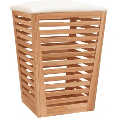 Afbeelding van Badkamerkruk 40,5x40,5x56 cm massief walnotenhout