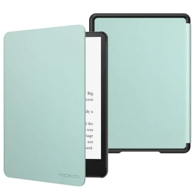 Afbeelding van MoKo Kindle Paperwhite 6,8 inch (11e generatie 2021) en Signature Edition hoes, lichtgewicht hoes met automatische wekker/wake voor 2021 e reader, agave groen