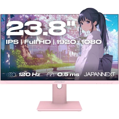 Afbeelding van JAPANNEXT Gaming Monitor 23.8&quot; IPS Full HD (1920x1080) 120Hz 0.5ms Pastel Roze Hoogte en kantelverstelling (HSP) Ingebouwde luidsprekers G Sync/FreeSync 2 jaar garantie JN IPS238G120F HSP PK
