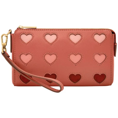 Afbeelding van FOSSIL Polstas Wristlet Hearts Terracotta
