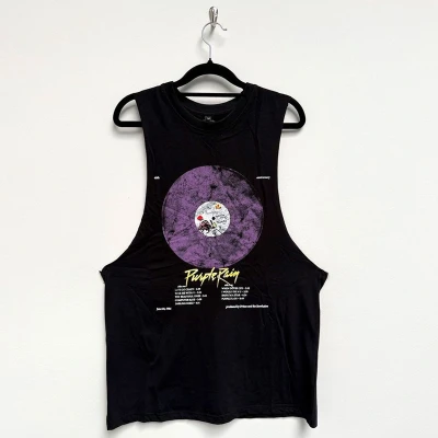 Afbeelding van Prince Purple Rain Disc Tanktop S Zwart