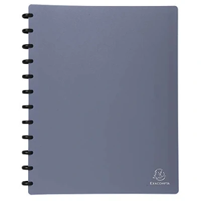 Image de EXACOMPTA porte vues avec pochettes rechargeable et amovible 60 bleu métallisé vendu à l&#039;unité, Polychlorure de vinyle, Gris