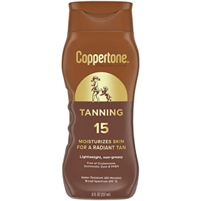 Afbeelding van Coppertone Tanning Lotion Sunscreen SPF 15, 8oz by