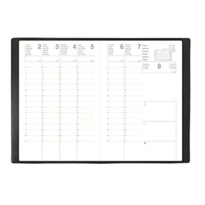 Image de Agenda Semainier Exdi 10x15cm Noir