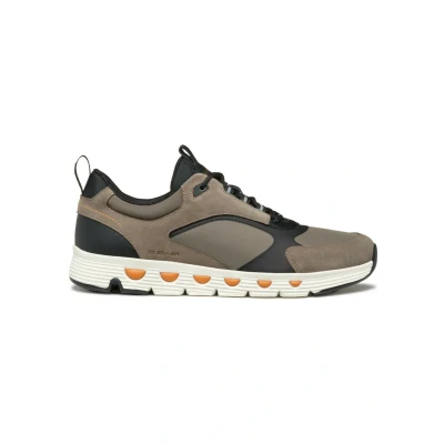 Afbeelding van Geox U Spherica ECUB Sneakers laag, Heren, Maat: 44, Dove grey black Leer en textiel