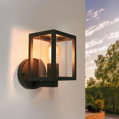Afbeelding van Ledvion Moderne Wandlamp buiten, Zwart, E27 Fitting, IP44, Buitenlamp, Buitenverlichting, Tuinverlichting, Gevel Verlichting, Buitenwandlamp, Wand lamp
