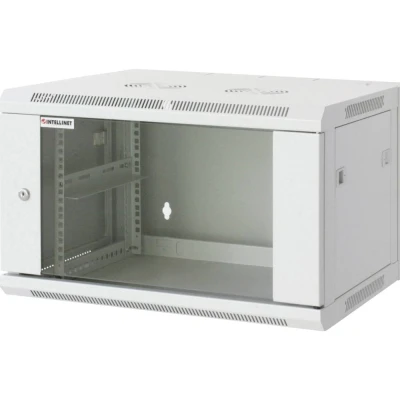 Afbeelding van Intellinet 711784 19inch wandkast (b x h d) 570 500 450 mm 9 HE Grijs wit (RAL 7035)