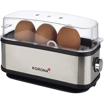 Afbeelding van Korona 25304 eierkocher 1 tot 3 eieren Single RVS behuizing Met eierhouder, maatbeker en eiersteker 210 watt