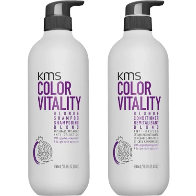 Afbeelding van KMS ColorVitality Blonde Shampoo + Conditioner 750ml bundel/set/pakket