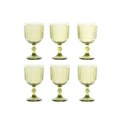 Afbeelding van Set van bekers Home ESPRIT Groen Kristal 380 ml (6 Stuks)