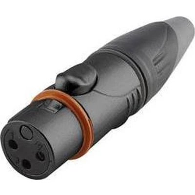 Afbeelding van Hicon HI X3CF HD B XLR connector Koppeling, recht Aantal polen: 3 Zwart 1 stuk(s)