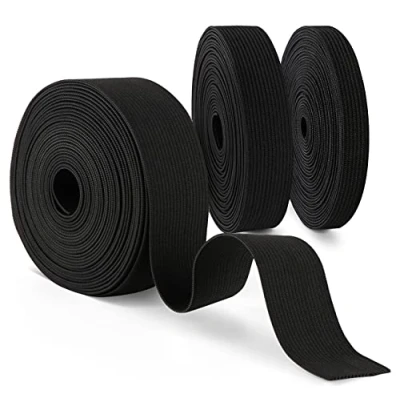 Afbeelding van Agoer elastische band 10 mm 20 30 breed, 3 stuks brede om te naaien, voor naaien en knutselen, 15 m elastisch koord (zwart)