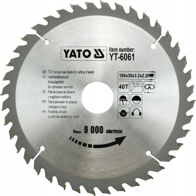 Afbeelding van YATO Cirkelzaagblad Ø184 mm 40 T binnendiameter 30