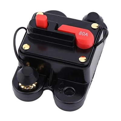 Afbeelding van Stroomonderbreker DC 12 V, circuitbeveiligingsschakelaar voor auto, boot, fiets, stereo audio (80 A)