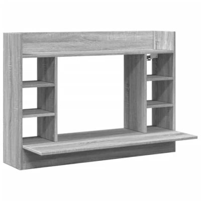 Afbeelding van Wandbureau 105x48x75 cm bewerkt hout grijs sonoma eikenkleurig