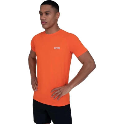 Afbeelding van TCA Stamina sporttop voor heren, licht, sneldrogend, rood/oranje, L, Rood/Oranje