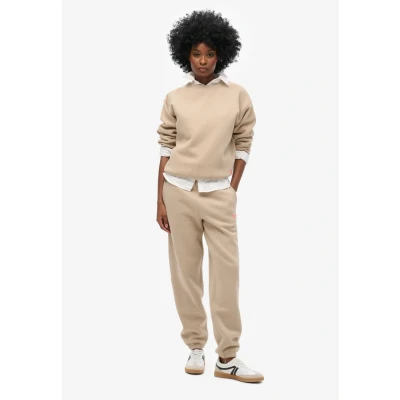 Afbeelding van Superdry Essential LOGO Cuffed Trainingsbroek, Dames, Maat: 42, Cobblestone grey