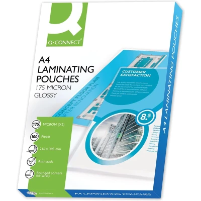 Afbeelding van Q CONNECT lamineeretui A4 2x 175 micron 100 stuks lamineerhoes