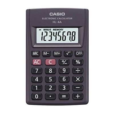 Afbeelding van Casio HL 4A Zakrekenmachine Antraciet Aantal displayposities: 8 werkt op batterijen (b x h d) 56 9 87 mm