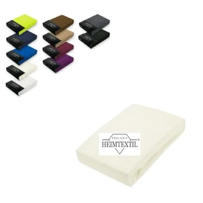 Afbeelding van EXKLUSIV HEIMTEXTIL Badstof hoeslaken Premium merk 180 200 x cm natuurlijk wit