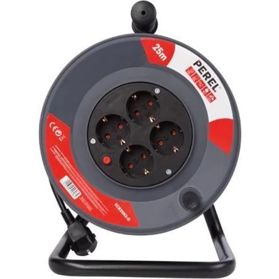 Afbeelding van Kabelhaspel Perel 25 meter (4 voudig, IP20, 3 x 1.5 mm²)