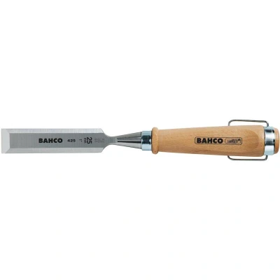 Afbeelding van Bahco 425 4 Steekbeitel, houten handgreep, vernikkelde stalen ring, 4 x 140 mm.