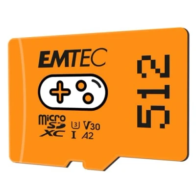 Afbeelding van EMTEC MicroSD Gaming geheugenkaart 512GB Meer opslagruimte voor games en video&#039;s ECMSDM512GXCU3G Compatibel met Nintendo Switch Oranje