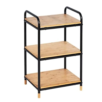 Afbeelding van WENKO Loft rek, 3 niveaus, badkamerrek, woonkamerrek, bamboe, 42 x 69 33,5 cm, bruin