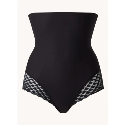 Afbeelding van Simone Pérèle dames High waisted corrigerende slip met kant in de kleur Zwart, maat: 44