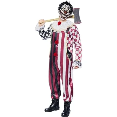 Afbeelding van FUNIDELIA Enge Clown Kostuum voor mannen Maat: XXL Rood