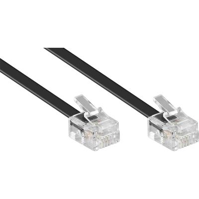 Afbeelding van RJ11 telefoonkabel / zwart 1,5 meter