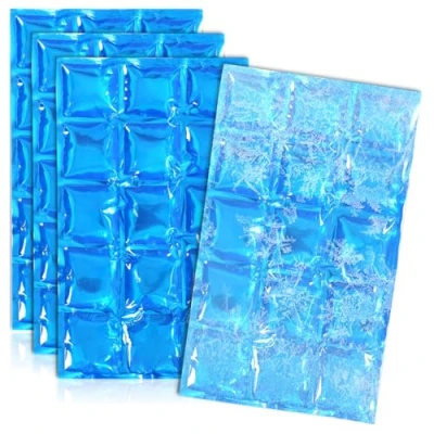Afbeelding van COM FOUR® 4x flexibel ijspak koelkompres met 15 koelcellen koelpakket voor huishouden, sport en vrije tijd (04 stuks 25 x cm blauw)