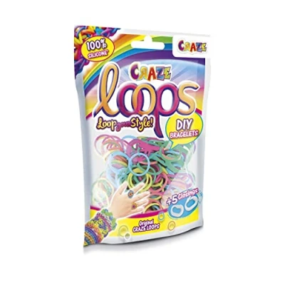 Afbeelding van Craze 55064 100 stuks siliconen ringen met en glanzende banden in The Dark Mega US Trend 50645 verschillende kleuren
