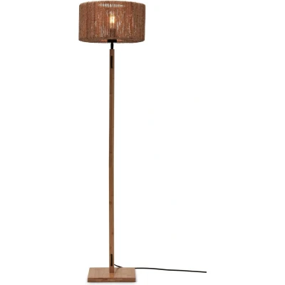 Afbeelding van GOOD&amp;MOJO Vloerlamp Iguazu Bamboe/Jute Zwart Ø30x126cm Bruin