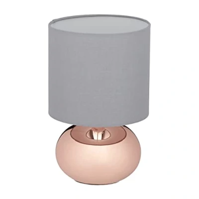 Afbeelding van Relaxdays tafellamp rond touch schemerlamp nachtkastlamp tafelverlichting E14 koperen