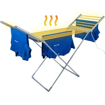 Afbeelding van Silvergear Elektrisch Droogrek met Verwarming 147 x 54 94 cm Wit