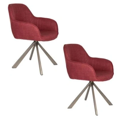 Afbeelding van Housecraft Living Toye Eetkamerstoel Rood Set van 2