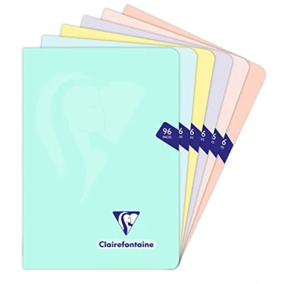 Afbeelding van Clairefontaine Mimesys 308682C notitieboek pastel, A5 14,8x21 cm, 96 pagina&#039;s, kleine ruitjes, wit papier, 90 g, kaft van polypropyleen, willekeurige kleur