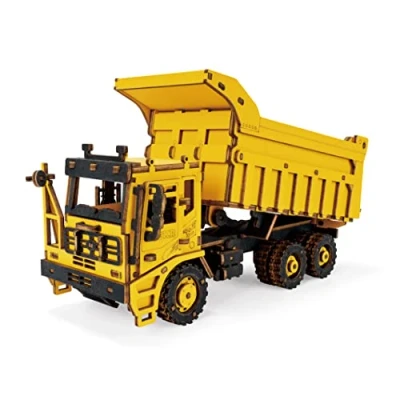 Afbeelding van Robotime Houten Puzzel 3D Dump Truck 18x7,5x8cm