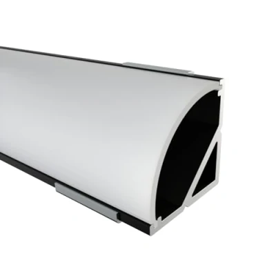 Afbeelding van Alumino Aluminium led profiel zwart 200 cm hoekprofiel opaal afdekking met accessoires voor 16 mm ledstrips compatibel Philips Hue SPREE
