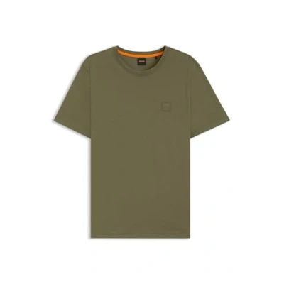 Image de BOSS Tales T shirt pour homme en jersey de coton avec logo, Vert ouvert, 3XL