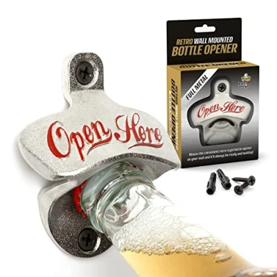 Afbeelding van bar Amigos Retro flesopener Bieropener muur wand Mancave bier fles opener man cave accesoires flessenopener